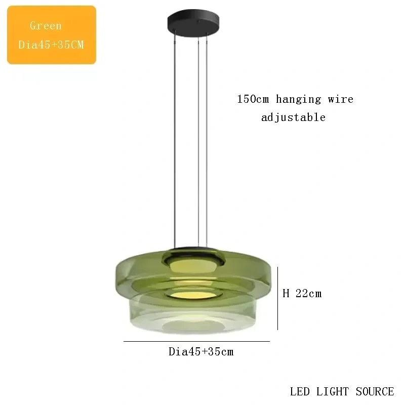 LED Luxury Glass Pendant Light Adjustable Hanging Chandelier Kitchen Island Pendant Lamp For Living Room Bedroom Dining Lighting