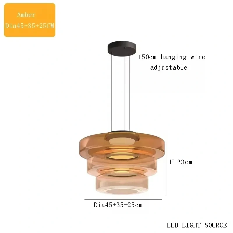 LED Luxury Glass Pendant Light Adjustable Hanging Chandelier Kitchen Island Pendant Lamp For Living Room Bedroom Dining Lighting