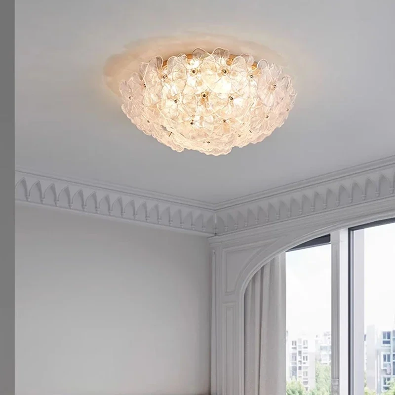 Luxury Style Modern Gold Design LED Ceiling Lamp For Living Room Dining Kitchen Bedroom Round Art Glass Lamp Chandelier Light