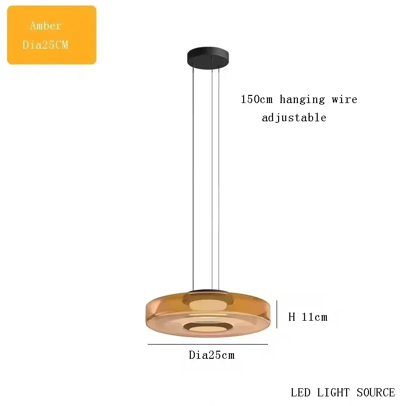 LED Luxury Glass Pendant Light Adjustable Hanging Chandelier Kitchen Island Pendant Lamp For Living Room Bedroom Dining Lighting