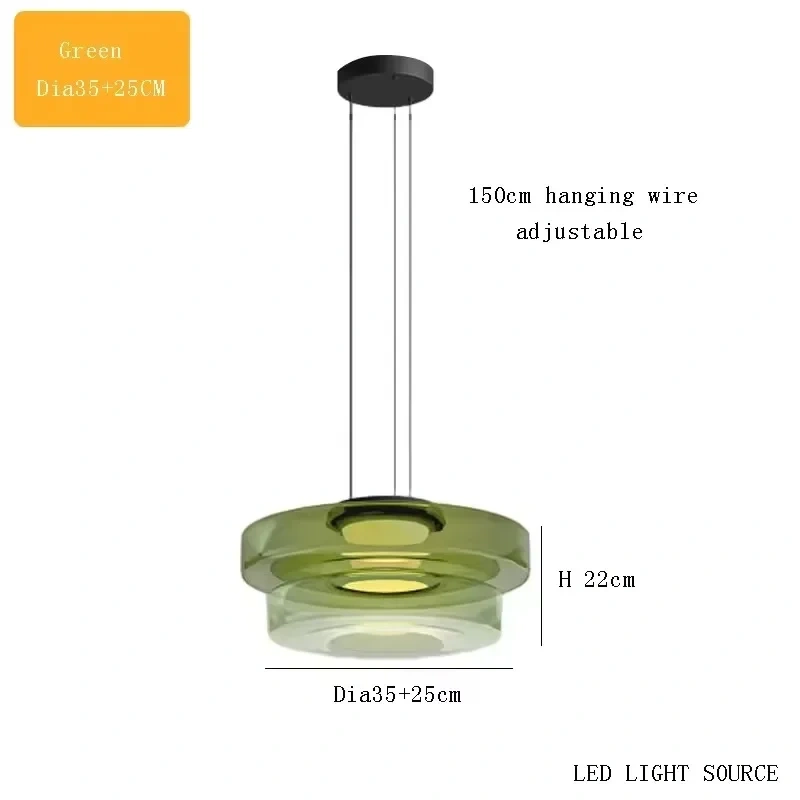 LED Luxury Glass Pendant Light Adjustable Hanging Chandelier Kitchen Island Pendant Lamp For Living Room Bedroom Dining Lighting