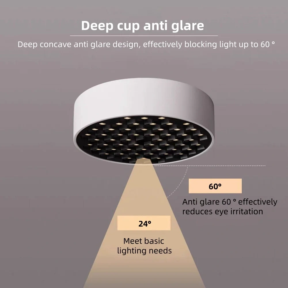 Full spectrum ultra 12W/20W/30W40W household thin surface mounted spotlights