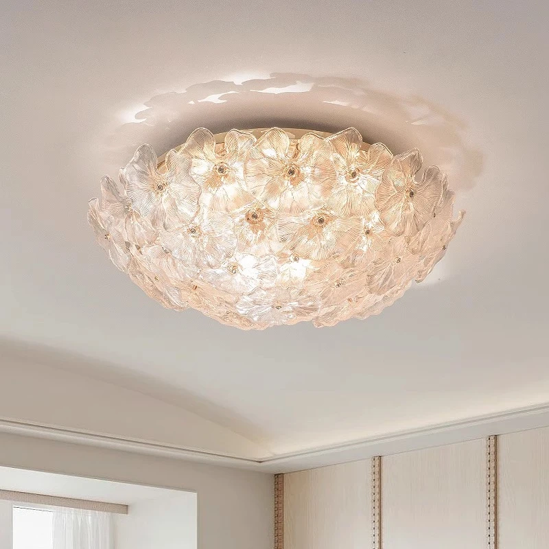 Luxury Style Modern Gold Design LED Ceiling Lamp For Living Room Dining Kitchen Bedroom Round Art Glass Lamp Chandelier Light