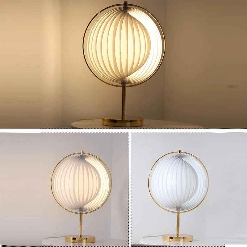Rotatable moon floor lamp for decorative interior lighting