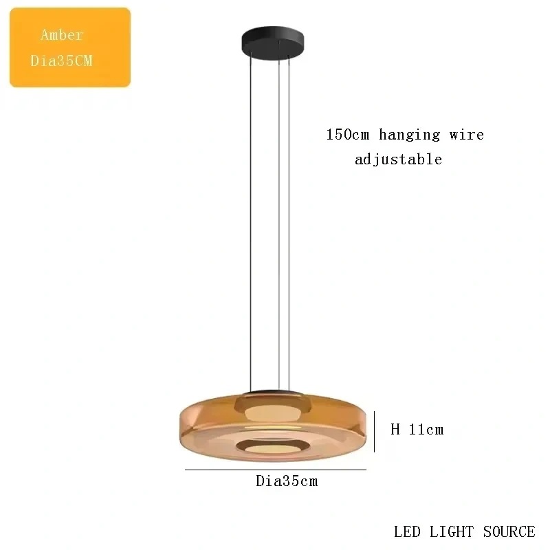 LED Luxury Glass Pendant Light Adjustable Hanging Chandelier Kitchen Island Pendant Lamp For Living Room Bedroom Dining Lighting