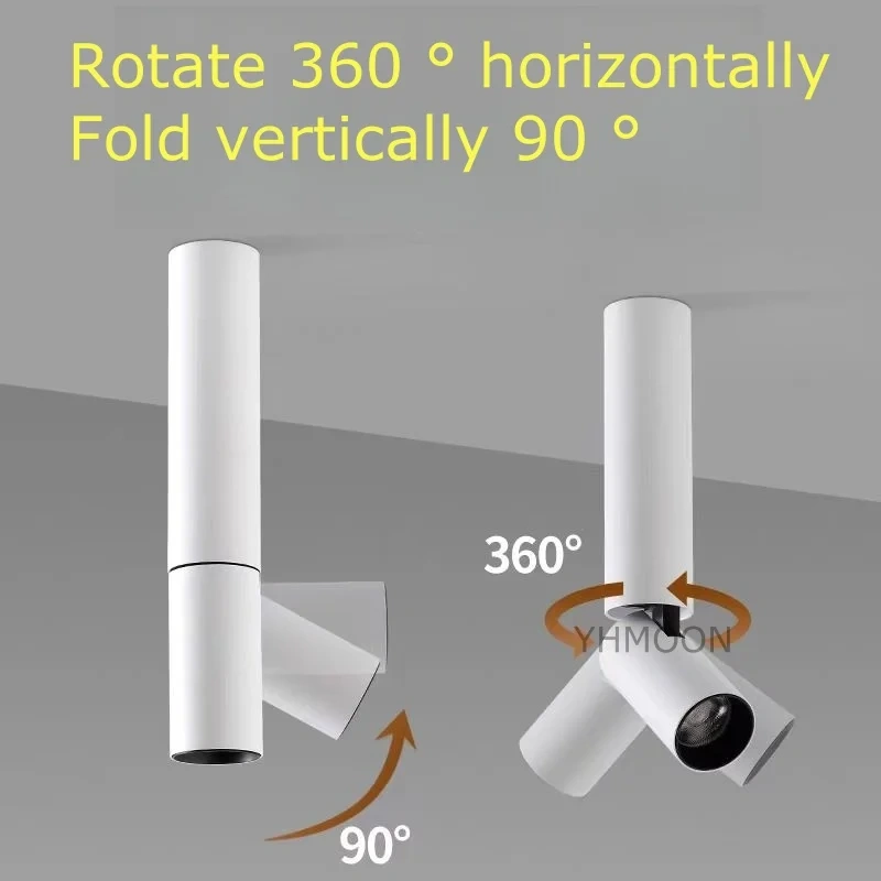 Rotating Surface Mounted Foldable LED Spotlight 10W20W Dimmable Anti Glare AC110-220V ceiling Downlight Lamp Indoor Bar Counter