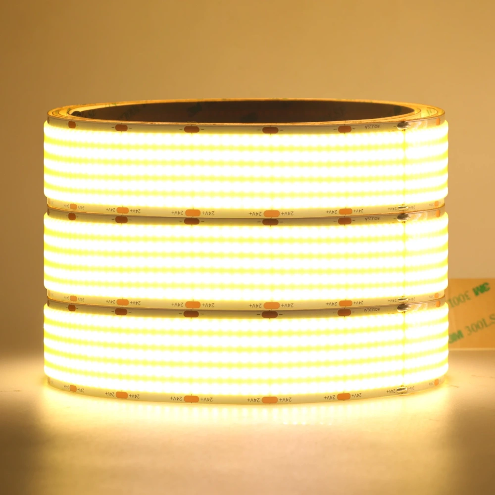 30MM Wide PCB COB LED Strip Light 24V 3000K 4000K 6000K RA90 1600LEDs/m Ultra Bright 5 Row Dimmable Flexible Ribbon Tape Lamp