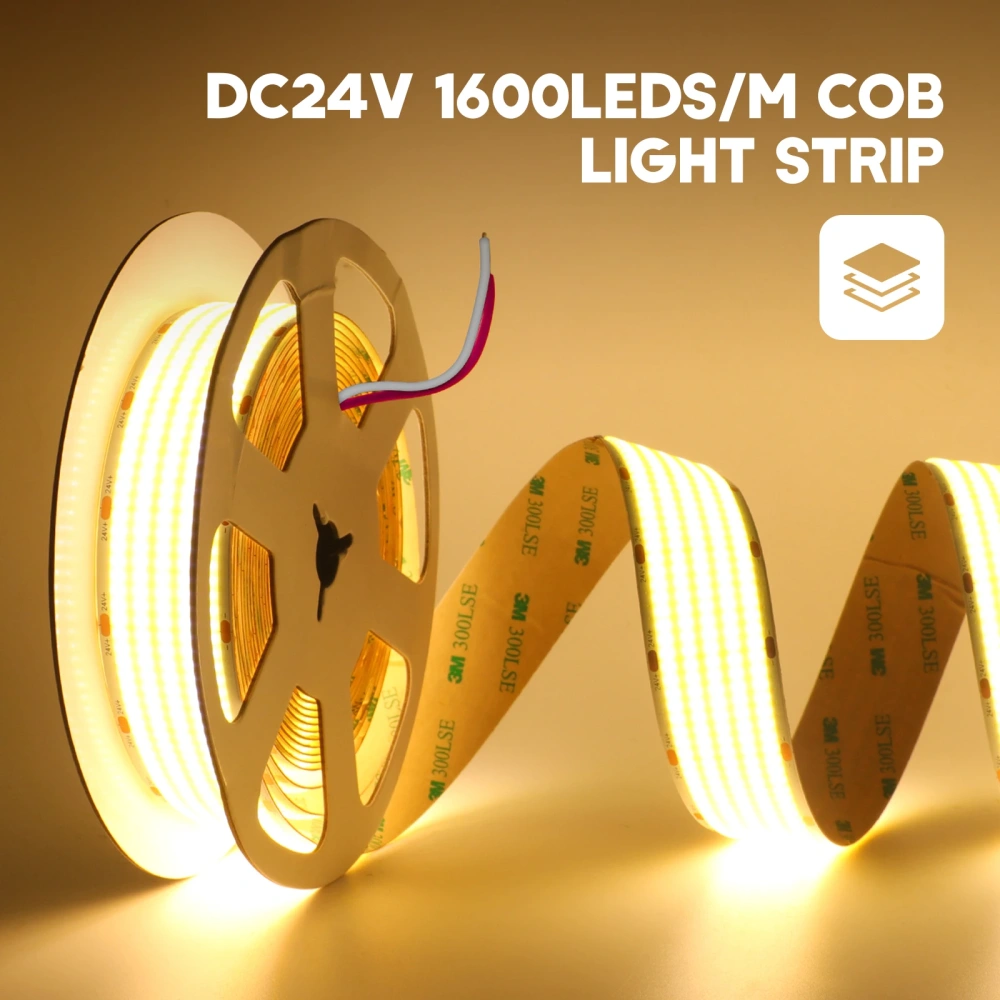 30MM Wide PCB COB LED Strip Light 24V 3000K 4000K 6000K RA90 1600LEDs/m ...