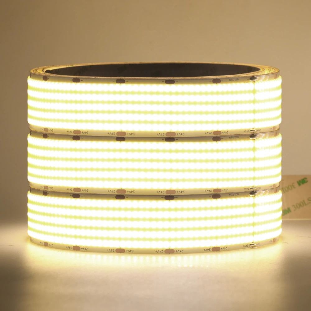 30MM Wide PCB COB LED Strip Light 24V 3000K 4000K 6000K RA90 1600LEDs/m Ultra Bright 5 Row Dimmable Flexible Ribbon Tape Lamp