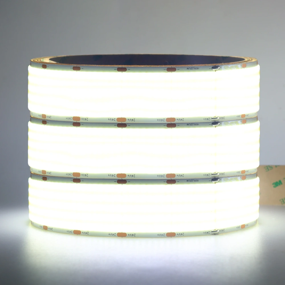 30MM Wide PCB COB LED Strip Light 24V 3000K 4000K 6000K RA90 1600LEDs/m Ultra Bright 5 Row Dimmable Flexible Ribbon Tape Lamp