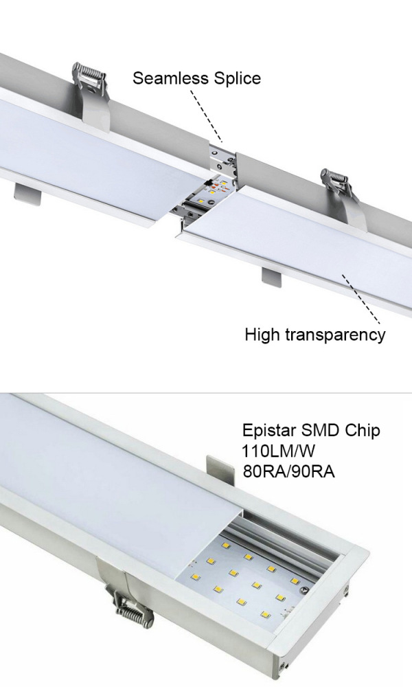 Led Linear Light Recessed  Profile Mounting Led Linear Light 3 Year Warranty 5 Year Warranty 4 ft Linear Led Light