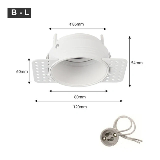 Recessed Downlight Frame Anti Glare Led Spot Light Socket Adjustable Gu10/mr16/11 Bulb Holder Fitting Ceiling Down Light Fixture