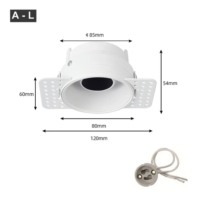 Recessed Downlight Frame Anti Glare Led Spot Light Socket Adjustable Gu10/mr16/11 Bulb Holder Fitting Ceiling Down Light Fixture