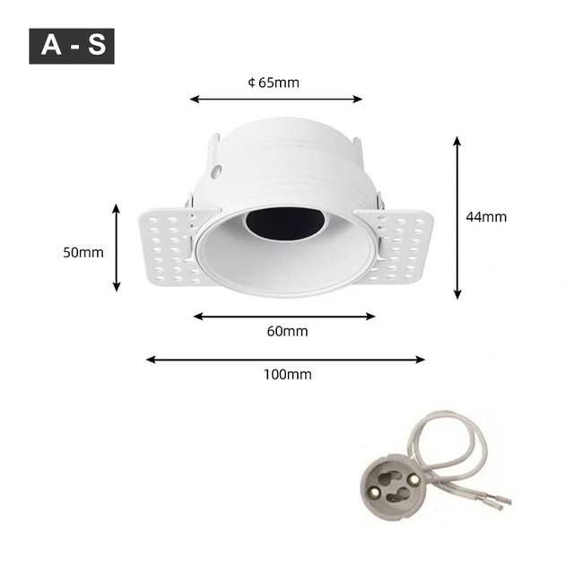 Recessed Downlight Frame Anti Glare Led Spot Light Socket Adjustable Gu10/mr16/11 Bulb Holder Fitting Ceiling Down Light Fixture
