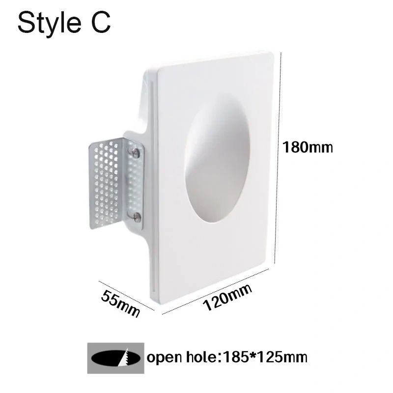 Recessed Gypsum Downlight Ceiling Lamp Gu10 Led Stair Case Lamp Wall Washer Spotlight Living Room Bedroom Aisle Home Lighting