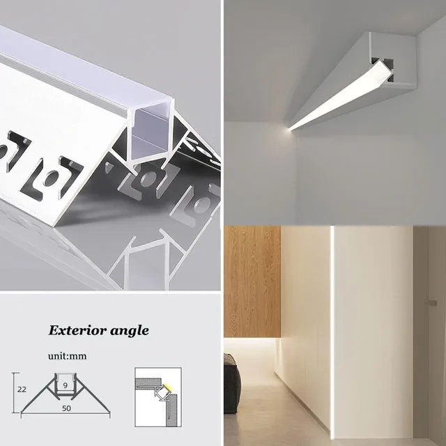 1M Recessed Led Aluminum Profile Channel Holder for Indoor Home Ceiling Wall Backlight Bar Linear Light Indirect Decor Lighting