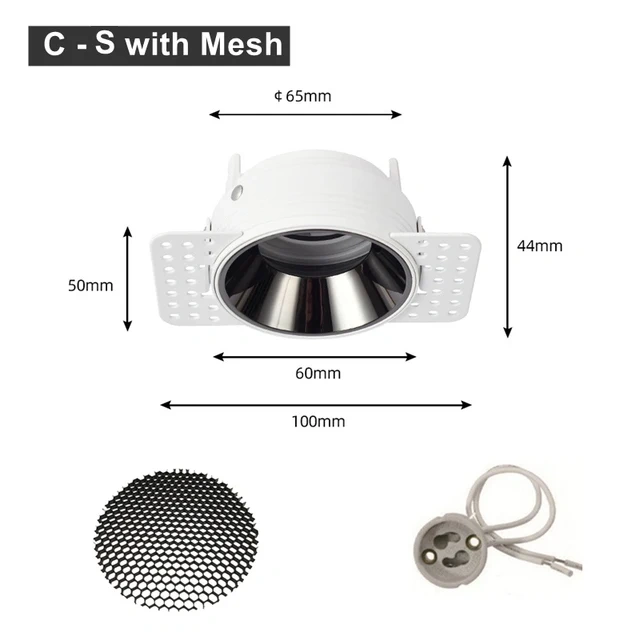 Recessed Downlight Frame Anti Glare Led Spot Light Socket Adjustable Gu10/mr16/11 Bulb Holder Fitting Ceiling Down Light Fixture