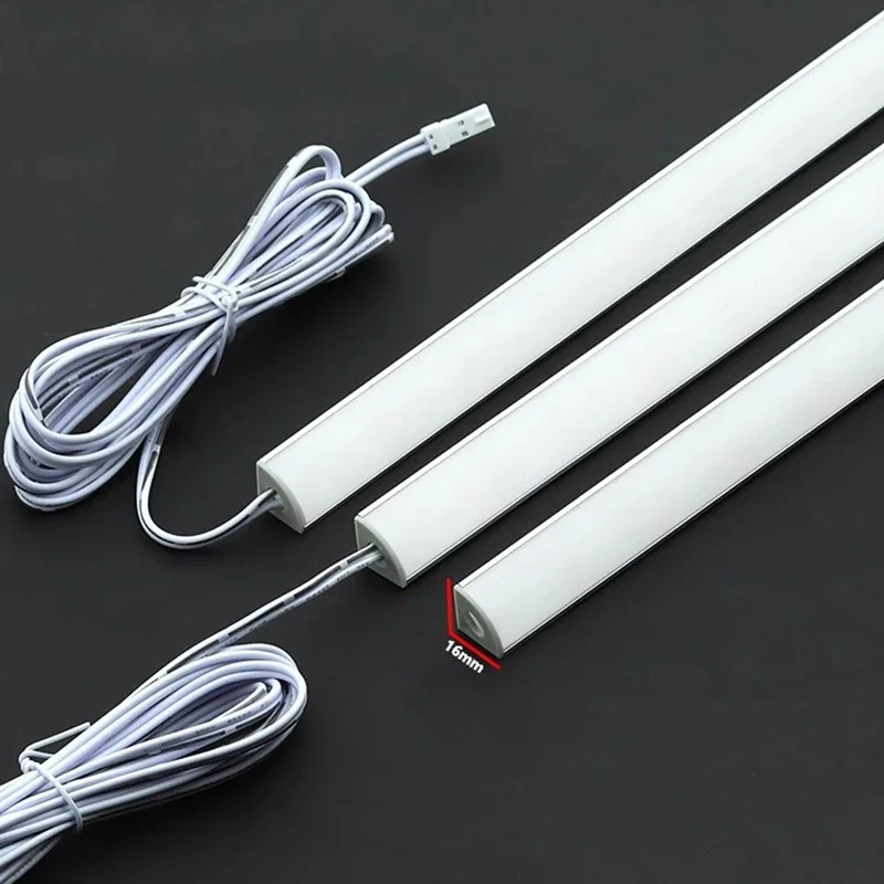 Kitchen Led Under Cabinet Lamp Wardrobe Bookcase Layer Shelf Led Bar 45 Oblique Light Aluminum Profile Closet Furniture Lighting