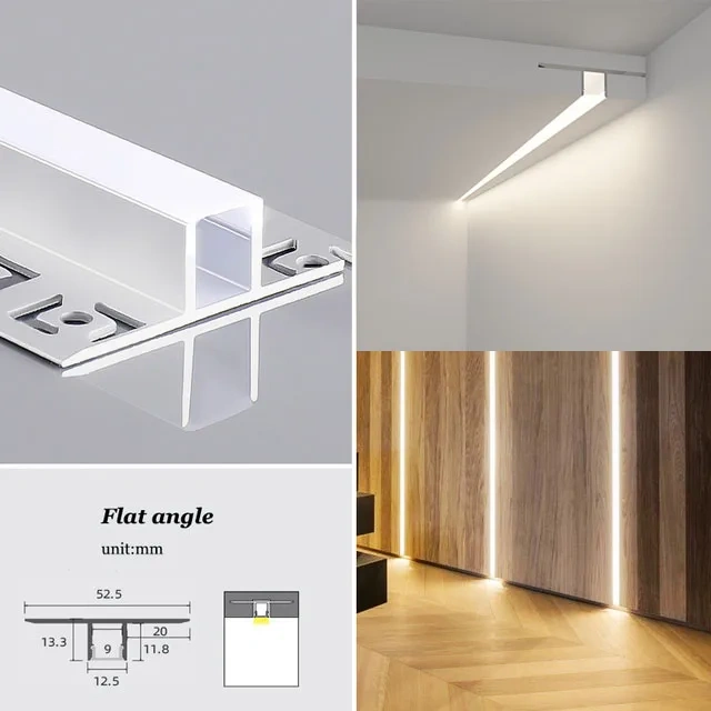 1M Recessed Led Aluminum Profile Channel Holder for Indoor Home Ceiling Wall Backlight Bar Linear Light Indirect Decor Lighting