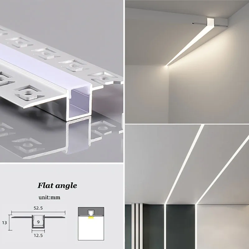 1M Recessed Led Aluminum Profile Channel Holder for Indoor Home Ceiling Wall Backlight Bar Linear Light Indirect Decor Lighting
