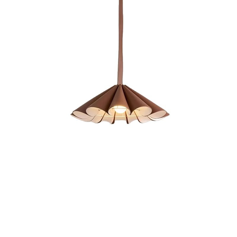 Maillard Color B&B Cafe Brown Leather Mid-Century Style Retro Restaurant Chandelier Round Table Bedroom Chandelier