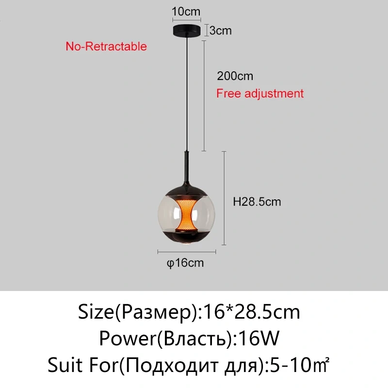 New Modern LED Glass Pendant Light For Bedroom Living Room Dining Room Study Home Ceiling Lighting Room Decoration Bedside Lamp