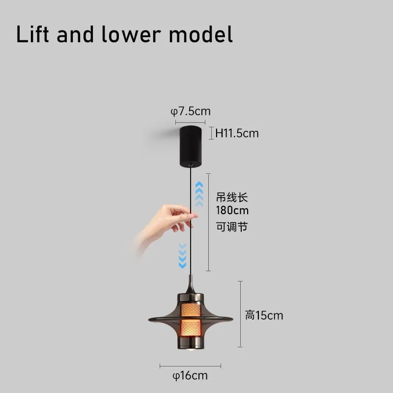 Italian Style Light Luxury Pendant Lamp Bedroom Bedside Lamp With Adjustable Pendant Light Line Lamp Living Room Ambient Lights