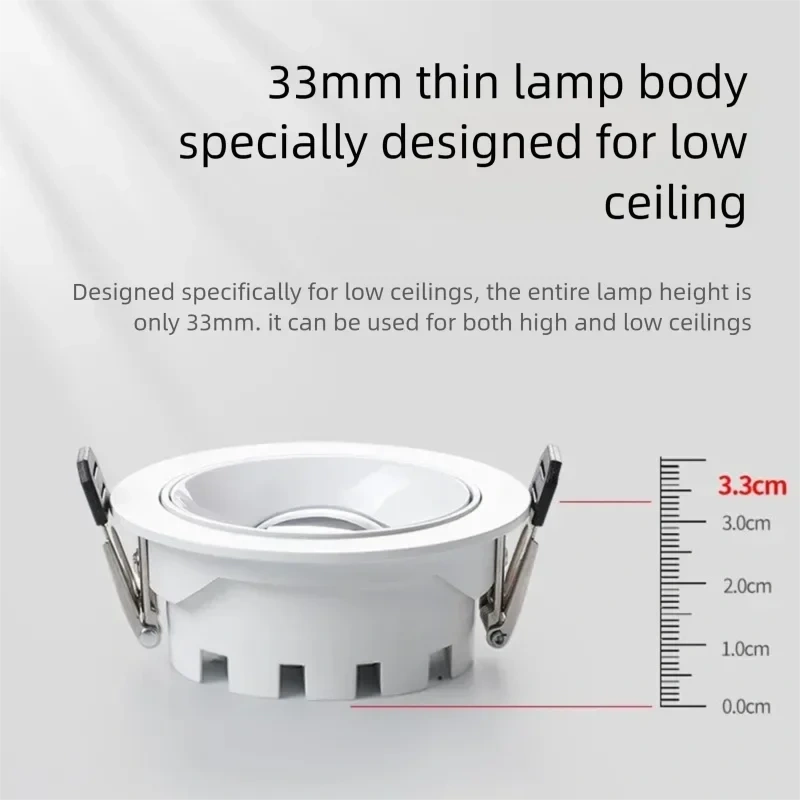 Double eyelid rainbow small hill spotlight anti-glare embedded LED living room and bedroom ultra-thin ceiling lamp 110V/220V