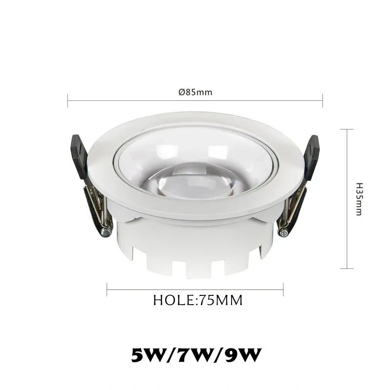 Double eyelid rainbow small hill spotlight anti-glare embedded LED living room and bedroom ultra-thin ceiling lamp 110V/220V