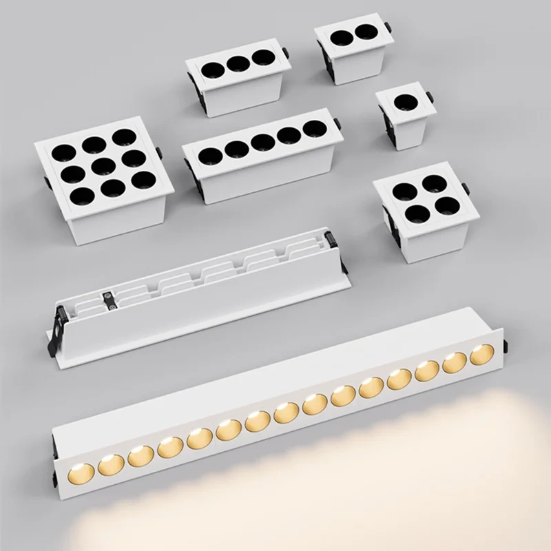 Grille light embedded LED downlight COB line light living room bedroom wall wash light anti-glare strip spotlight 2W4W6W8W10W18W