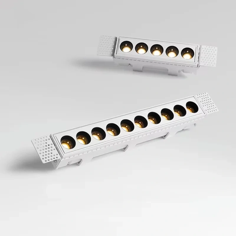 Dimmable Led Trimless Spotlight Borderless Down Light Embedded Long Grille Lamp COB Ceiling Strip 110V 220V 10W 20W Square Foco