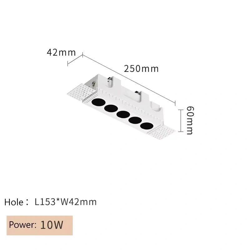 Dimmable Led Trimless Spotlight Borderless Down Light Embedded Long Grille Lamp COB Ceiling Strip 110V 220V 10W 20W Square Foco