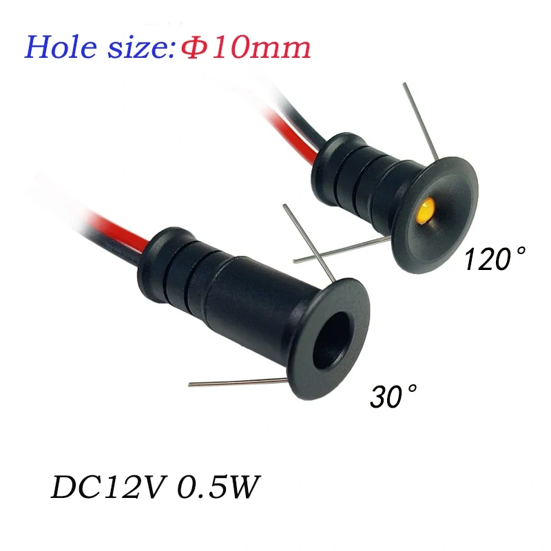 Mini LED Spotlight DC12V 0.5W 1W 2W Small Dimmable Stair Light Kitchen Cabinet Downlight KTV Banquet Ceiling Light Cut D10-D27mm