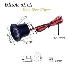 D27mm 2W Black 30D