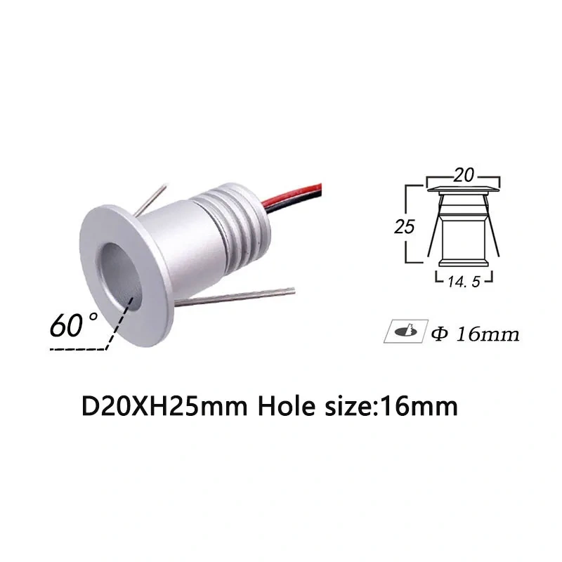 Mini LED Spotlight DC12V 0.5W 1W 2W Small Dimmable Stair Light Kitchen Cabinet Downlight KTV Banquet Ceiling Light Cut D10-D27mm