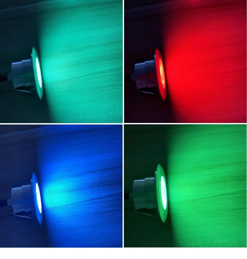 Waterproof Outdoor LED Light, Stainless Steel IP68 Terrace and Garden Ground Light, RGB RGBW, Recessed in Ground Lamp 12V/24V 2W