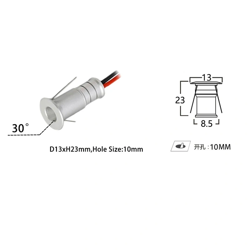 Mini LED Spotlight DC12V 0.5W 1W 2W Small Dimmable Stair Light Kitchen Cabinet Downlight KTV Banquet Ceiling Light Cut D10-D27mm