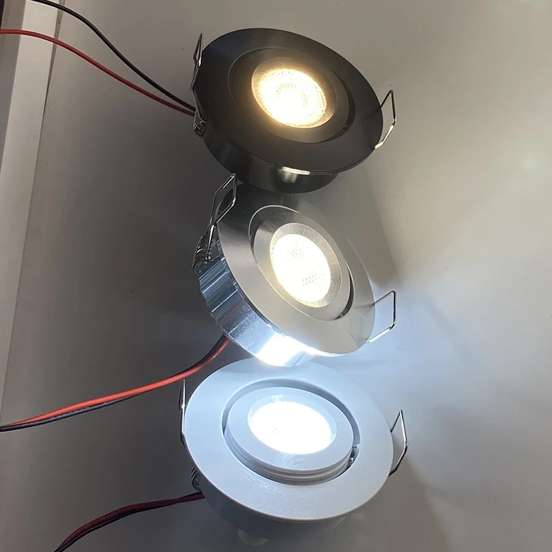 3W Angled Rotatable Adjustable Mini Ceiling Spot Light DC12V 24V AC220V Dimmable Recessed Downlight Indoor LED Display Spotlight
