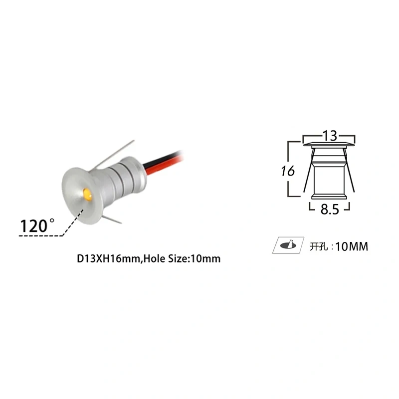 Mini LED Spotlight DC12V 0.5W 1W 2W Small Dimmable Stair Light Kitchen Cabinet Downlight KTV Banquet Ceiling Light Cut D10-D27mm