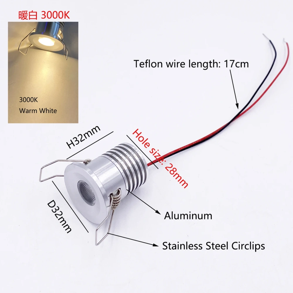 DC12v 24v Recessed Light 2w 3w Mini Led Downlight Dimmable Spotlight Room Decor D28mm Built In Ceiling Bulb Spot Circular Lamp