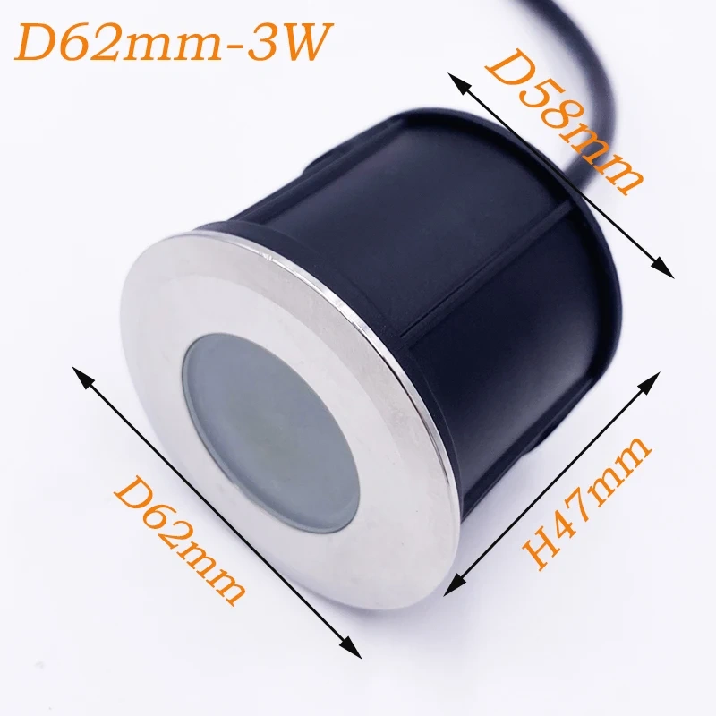 Waterproof Outdoor LED Light, Stainless Steel IP68 Terrace and Garden Ground Light, RGB RGBW, Recessed in Ground Lamp 12V/24V 2W