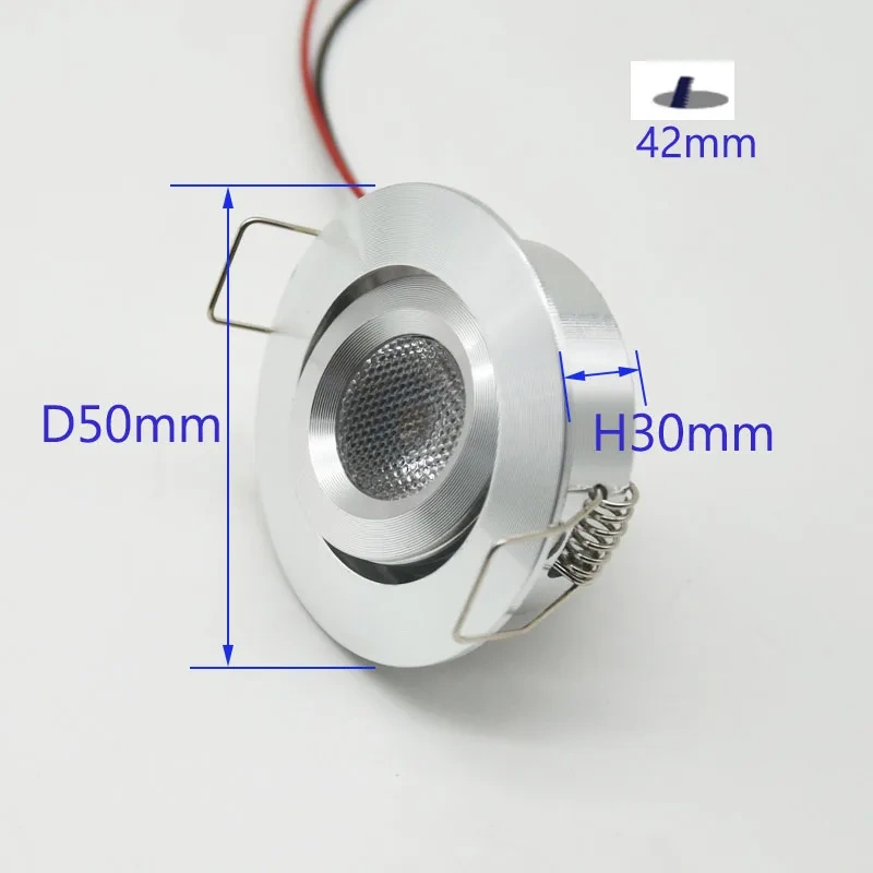 3W Angled Rotatable Adjustable Mini Ceiling Spot Light DC12V 24V AC220V Dimmable Recessed Downlight Indoor LED Display Spotlight