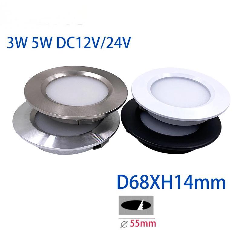 Mini LED Downlight DC12V 24V Ultra-Thin 3W 5W Embedded Room Decor Small Spotlight Ceiling Kitchen Bathroom Camping vehicle Light