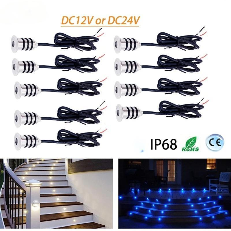 4/6/10PCS Outdoor Waterproof Led Lamp Garden Deck Terrace Floor Light  Recessed Inground Spot Mini 0.5W 12V IP68 Stainless Steel