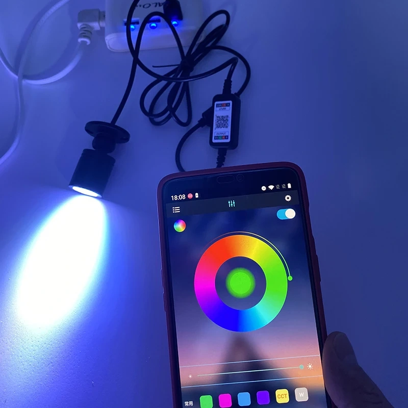 OhliteLED Smart Bluetooth APP Control RGB LED Spotlight USB 5V Adjustable Colour Mini Ceiling Spotlight 1W 3W Black White Silver