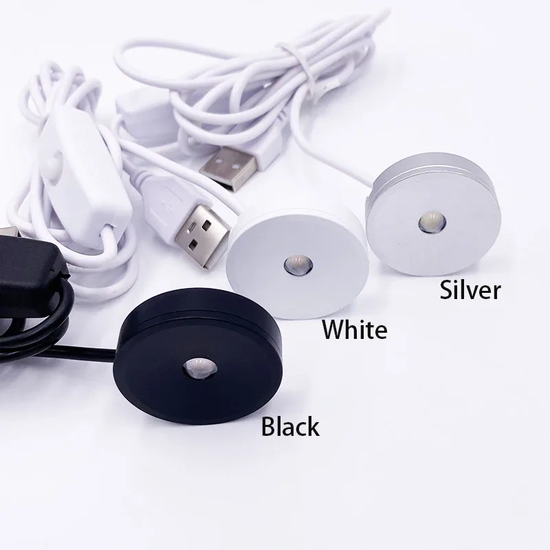 USB LED Mini Spotlight 5V Round Surface Mount Cabinet Display Showcase Small Light Ceiling Light Spotlight Home Use with Switch