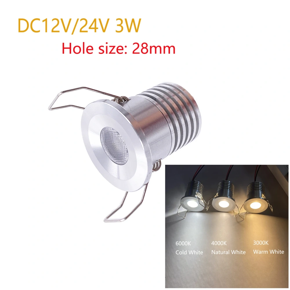 DC12v 24v Recessed Light 2w 3w Mini Led Downlight Dimmable Spotlight Room Decor D28mm Built In Ceiling Bulb Spot Circular Lamp