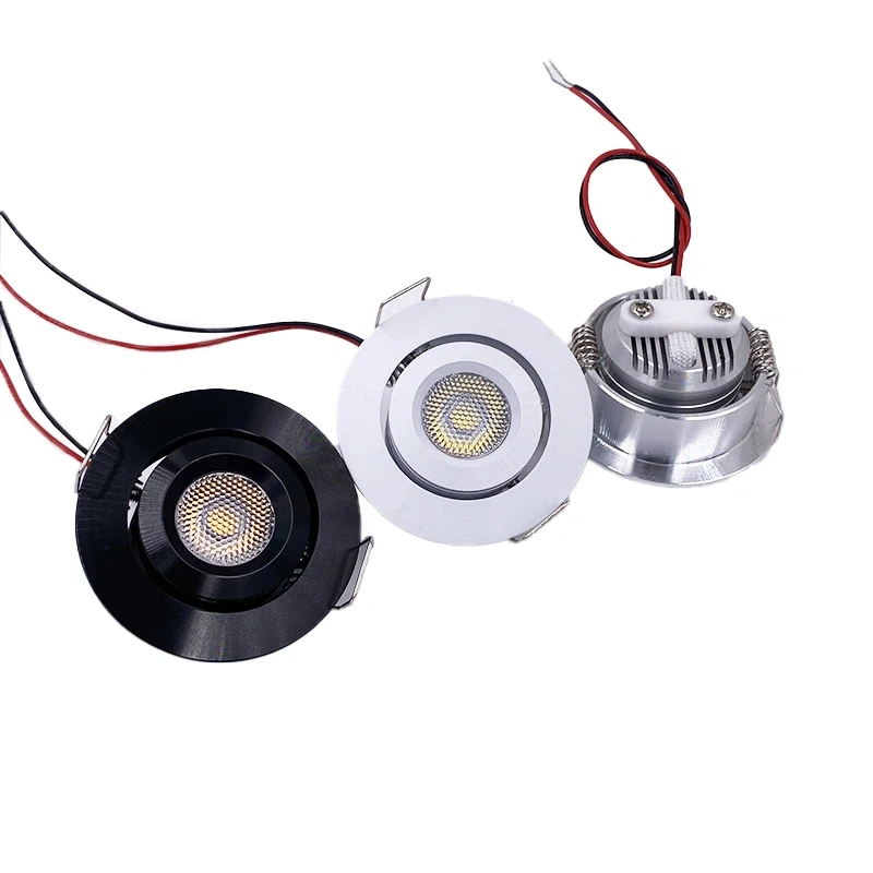 3W Angled Rotatable Adjustable Mini Ceiling Spot Light DC12V 24V AC220V Dimmable Recessed Downlight Indoor LED Display Spotlight