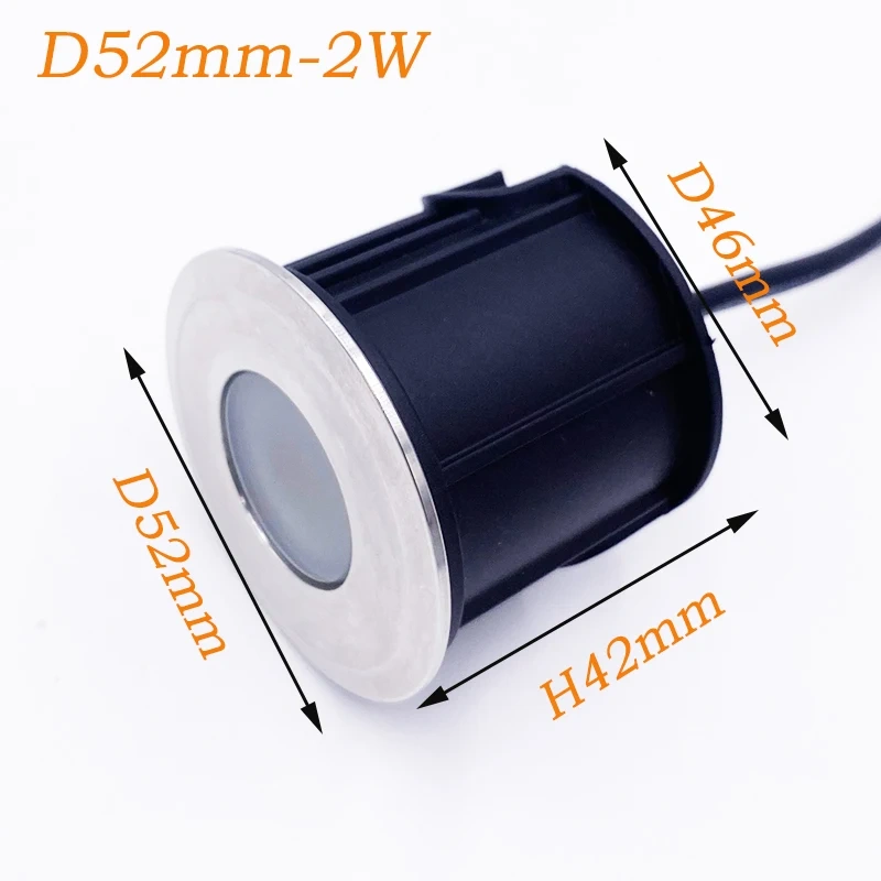 Waterproof Outdoor LED Light, Stainless Steel IP68 Terrace and Garden Ground Light, RGB RGBW, Recessed in Ground Lamp 12V/24V 2W