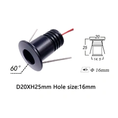 D16mm 1W Black 60D